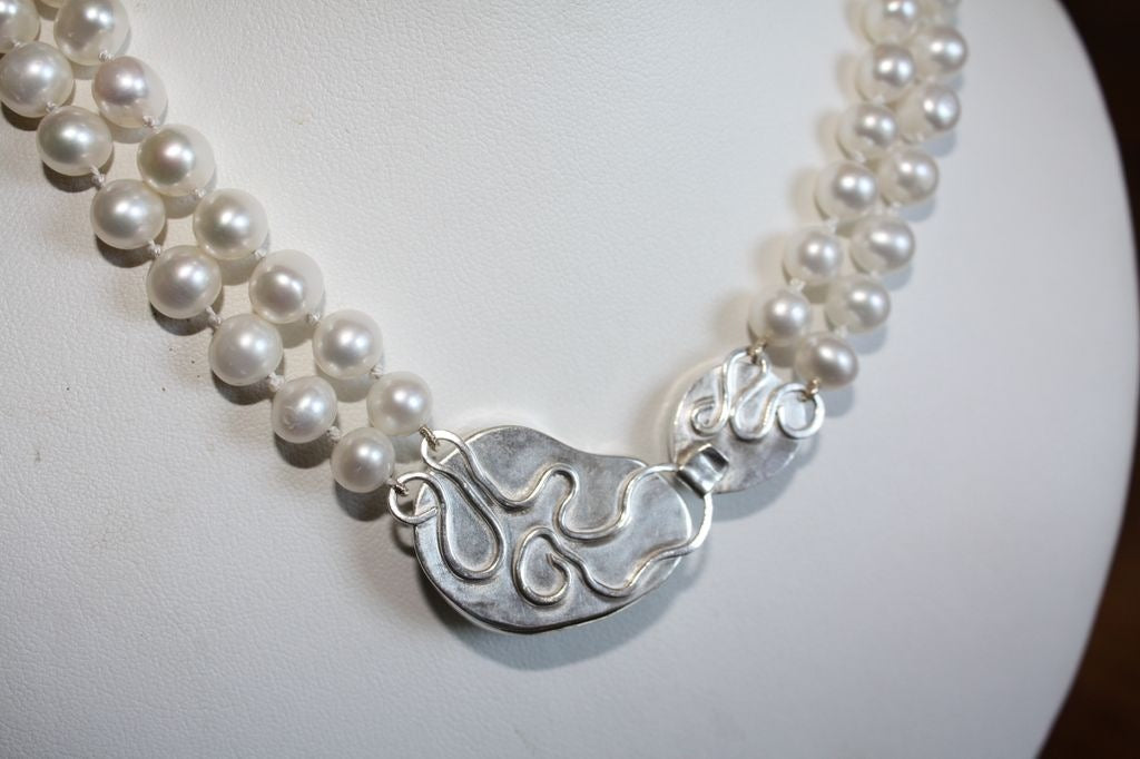 Bonfire Seaglass and Pearl Necklace