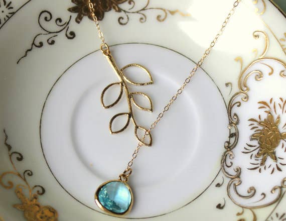 Aquamarine Lariat Necklace