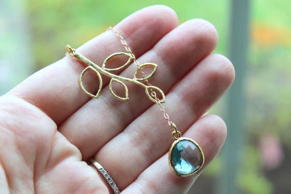 Aquamarine Lariat Necklace