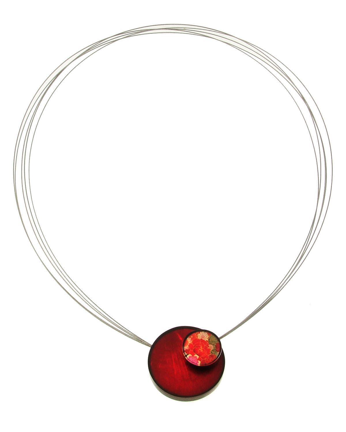 Kimono Double Circle Magnetic Pendant, Multiple Patterns