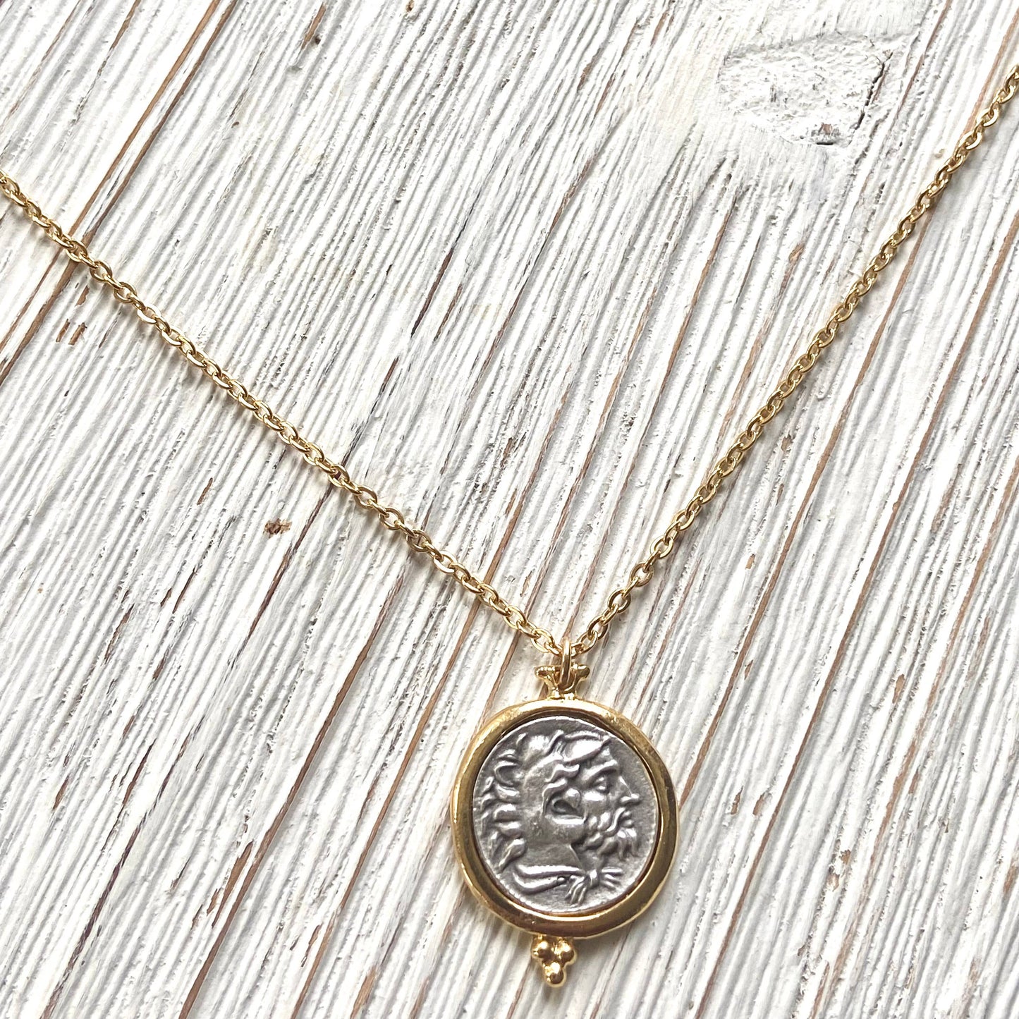 Greek horse coin necklace boutique Greece jewelry