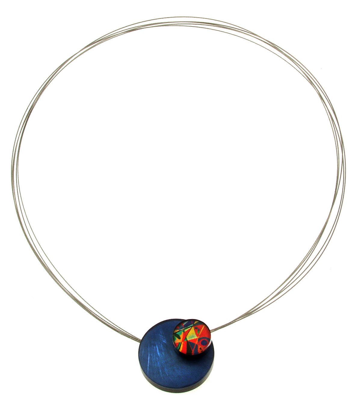 Kimono Double Circle Magnetic Pendant, Multiple Patterns