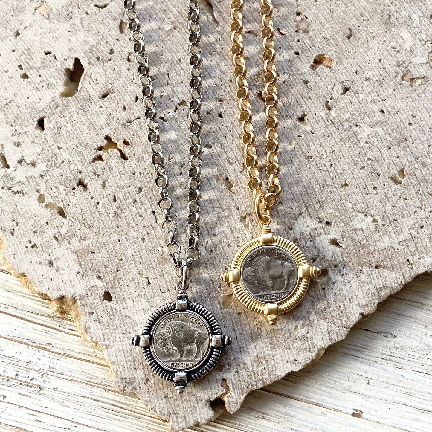 Buffalo coin necklace Montana Colorado Idaho jewlery