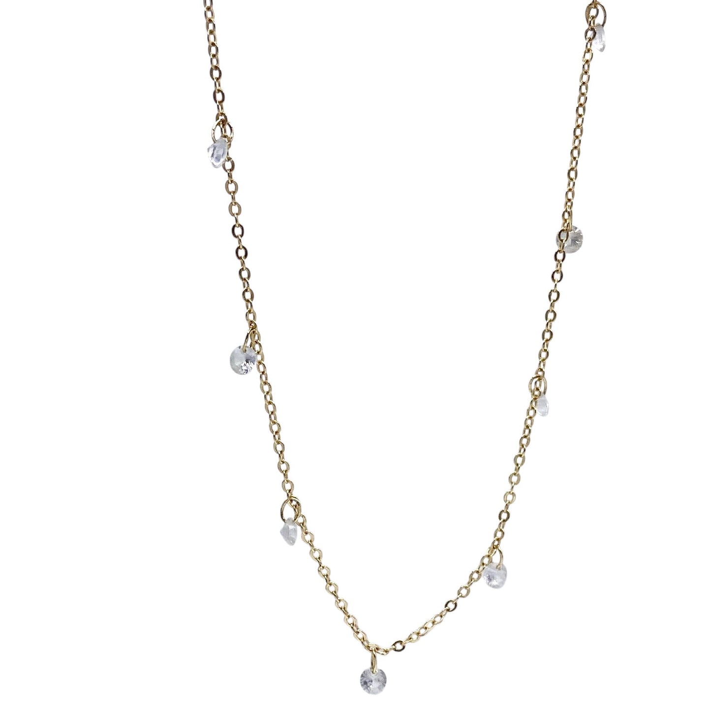 Layering necklace crystal bean chain