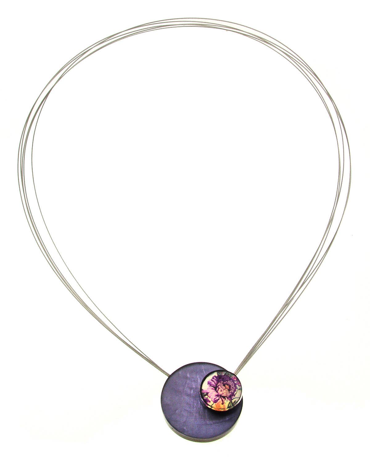 Kimono Double Circle Magnetic Pendant, Multiple Patterns