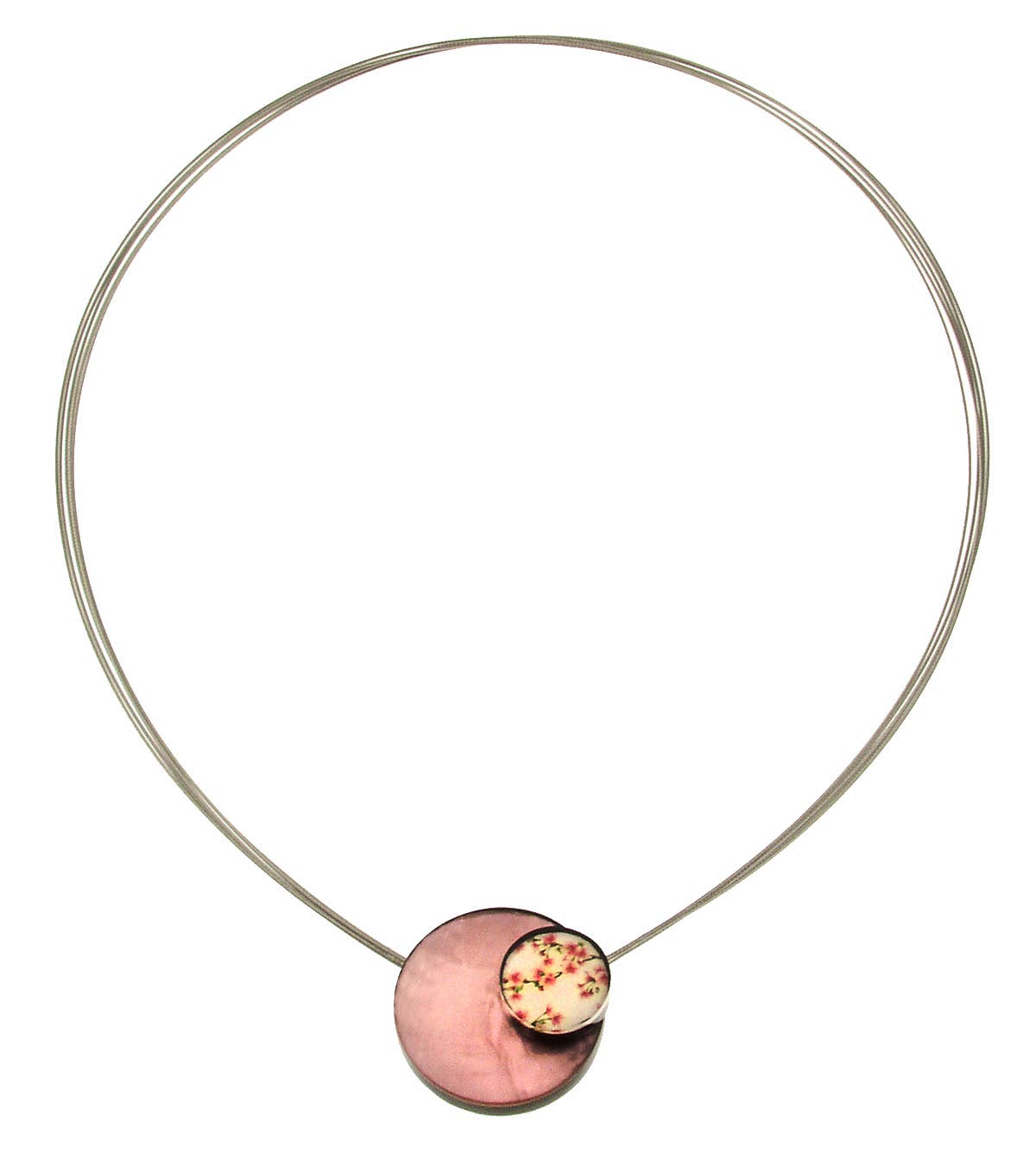 Kimono Double Circle Magnetic Pendant, Multiple Patterns