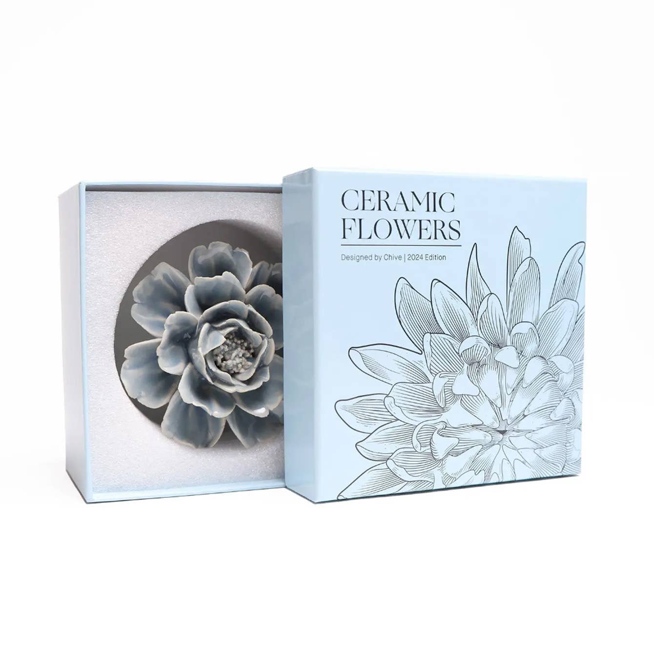 Flower Gifts Ceramic Wall Art Gift Box Home Decor Pastel Blue Rose