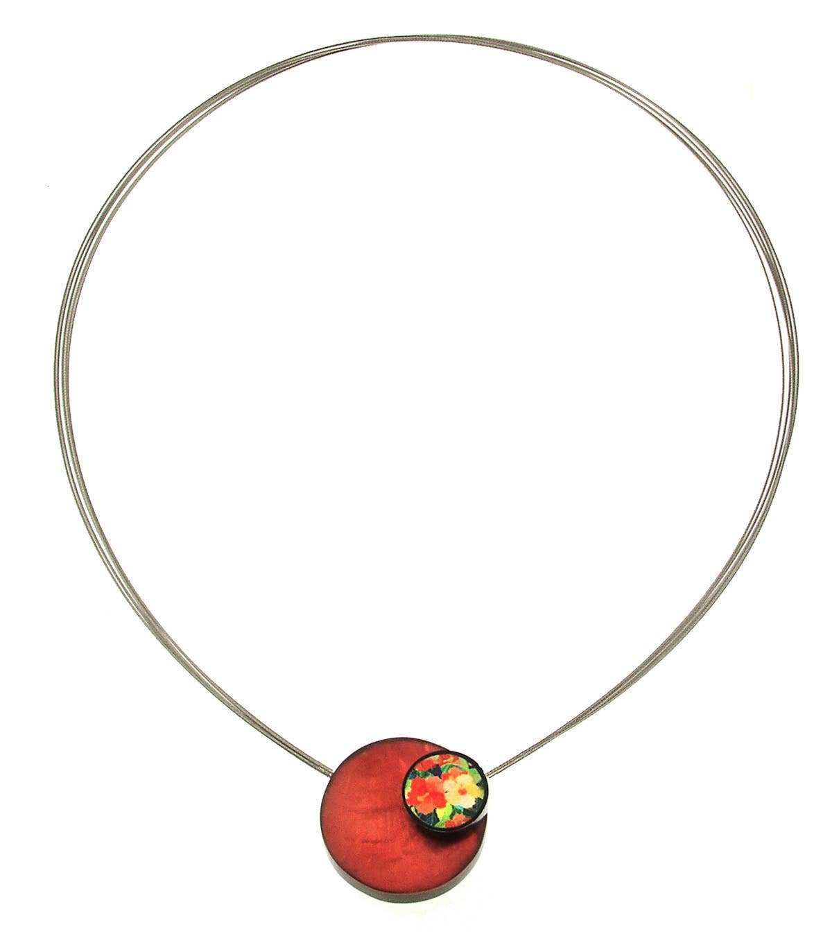 Kimono Double Circle Magnetic Pendant, Multiple Patterns