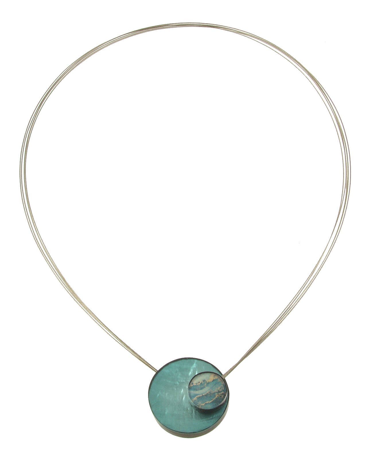 Kimono Double Circle Magnetic Pendant, Multiple Patterns