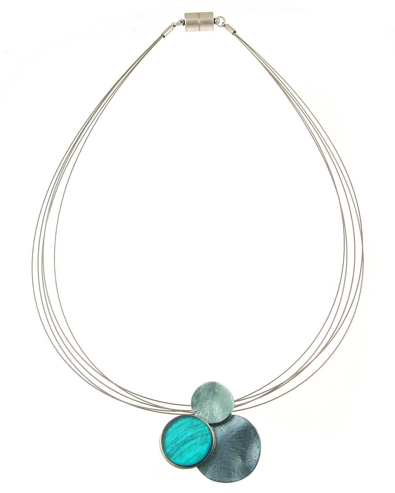 Three Circles Pendant, Shell & Resin, Five Color Options