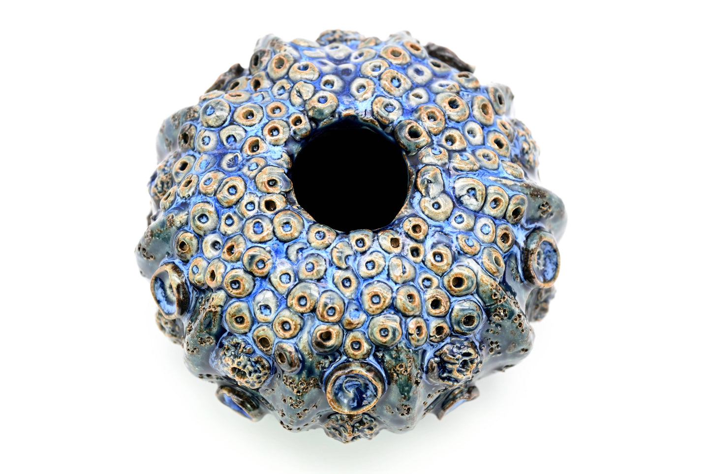 SRI194EFFB Coral ceramic vase blue effect