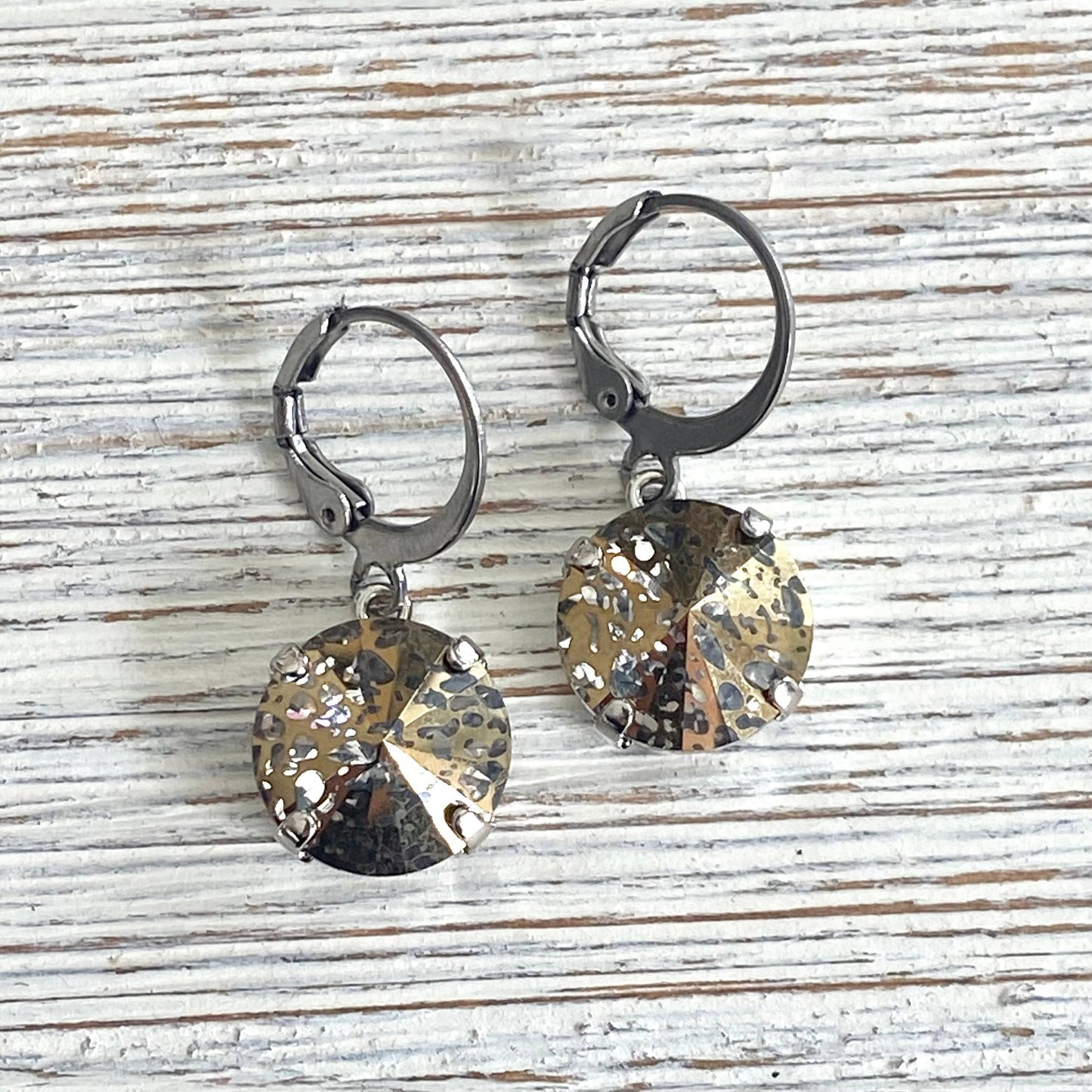 Leopard cheetah Crystal earrings