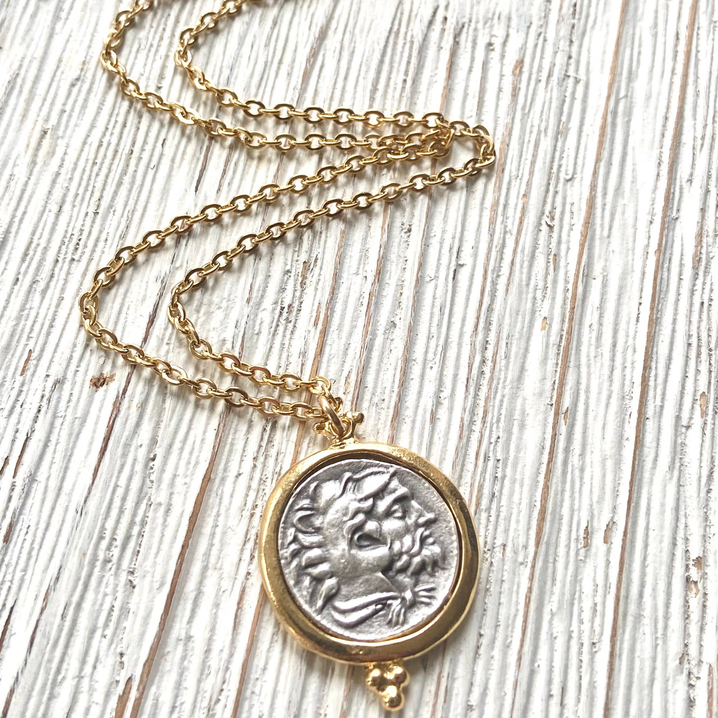 Greek horse coin necklace boutique Greece jewelry