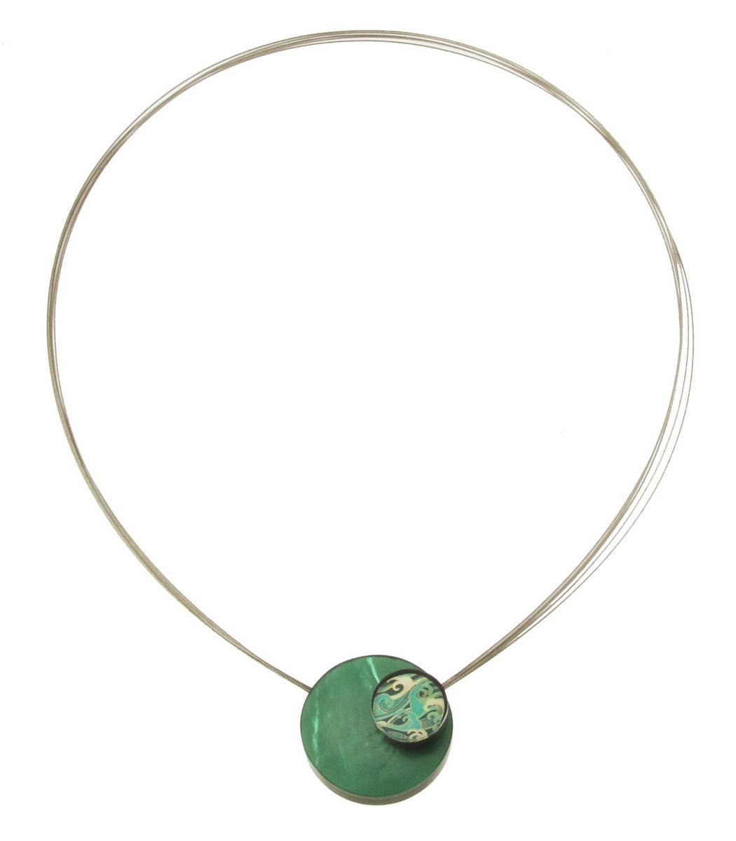 Kimono Double Circle Magnetic Pendant, Multiple Patterns