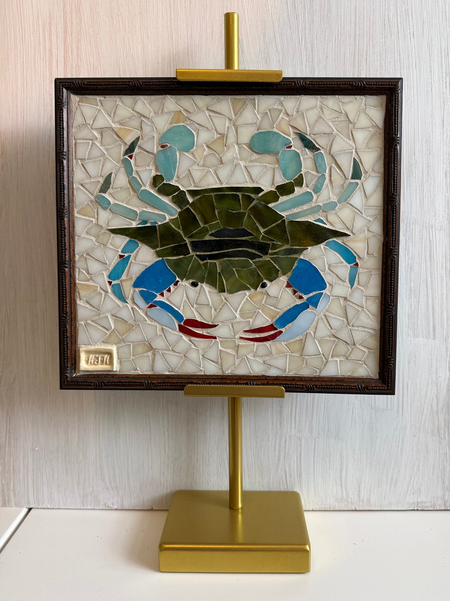 CRAB STUDY ON GOLD STAND by Kelsie Hornby