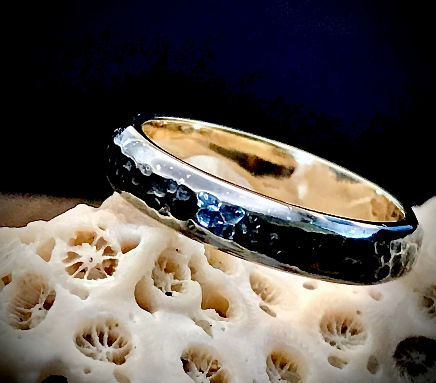 Sterling Silver Bronze Textured Ring
