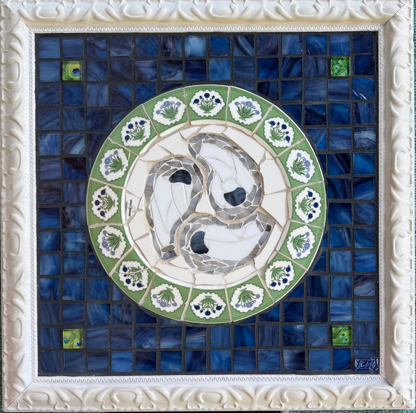 BLUE & GREEN OYSTER PLATE by Kelsie Hornby