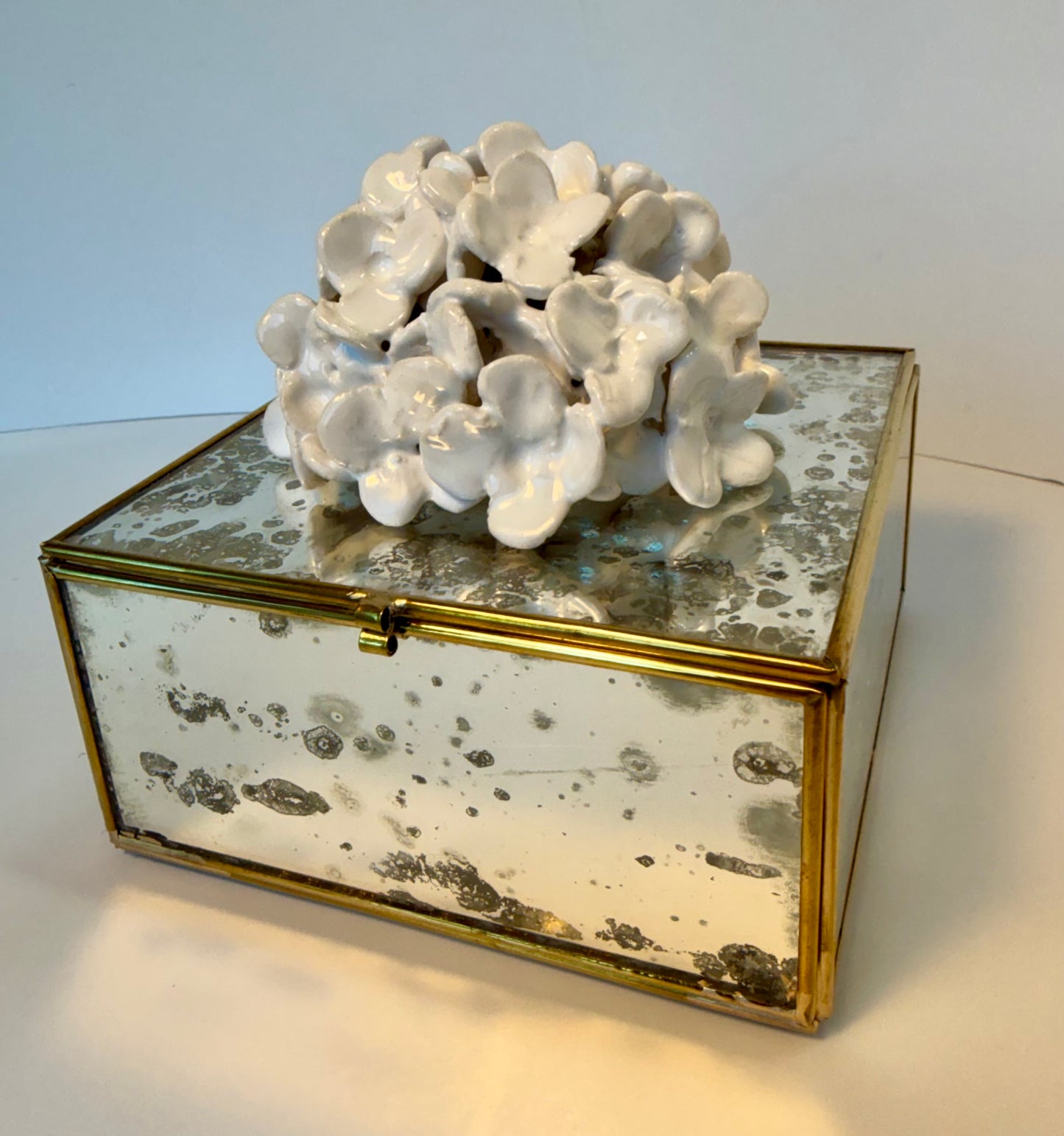 Mirrored Box with sculpted Hydrangea by Gail Williams