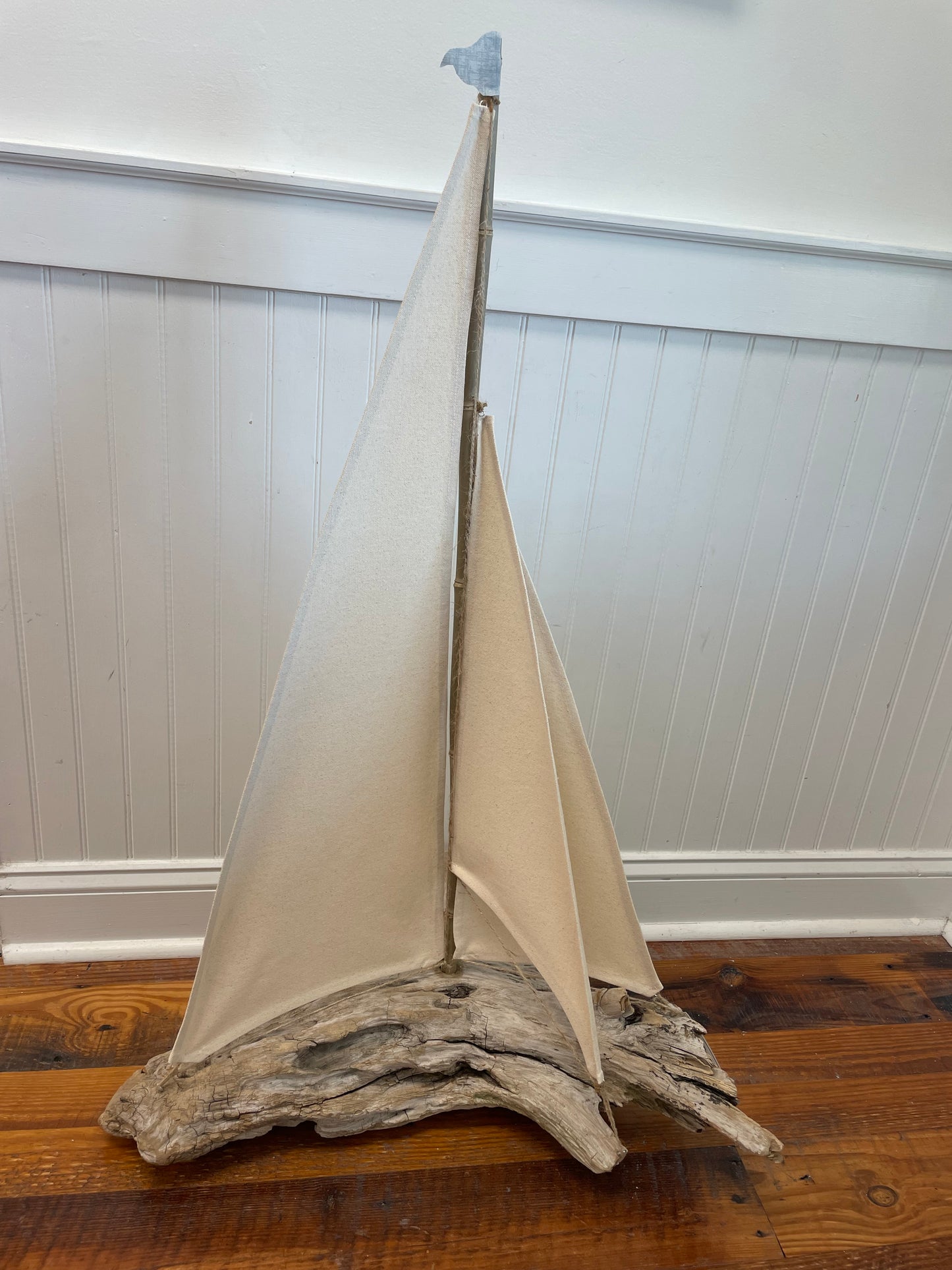 Driftwood Sailboat “Way Out There” by Elaine Hinchman