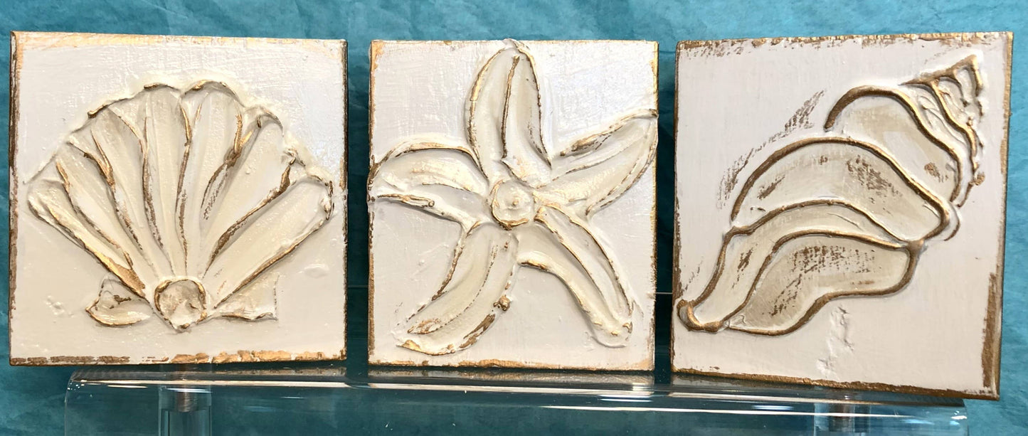 Coastal minis handmade painted beach nautical seashell
