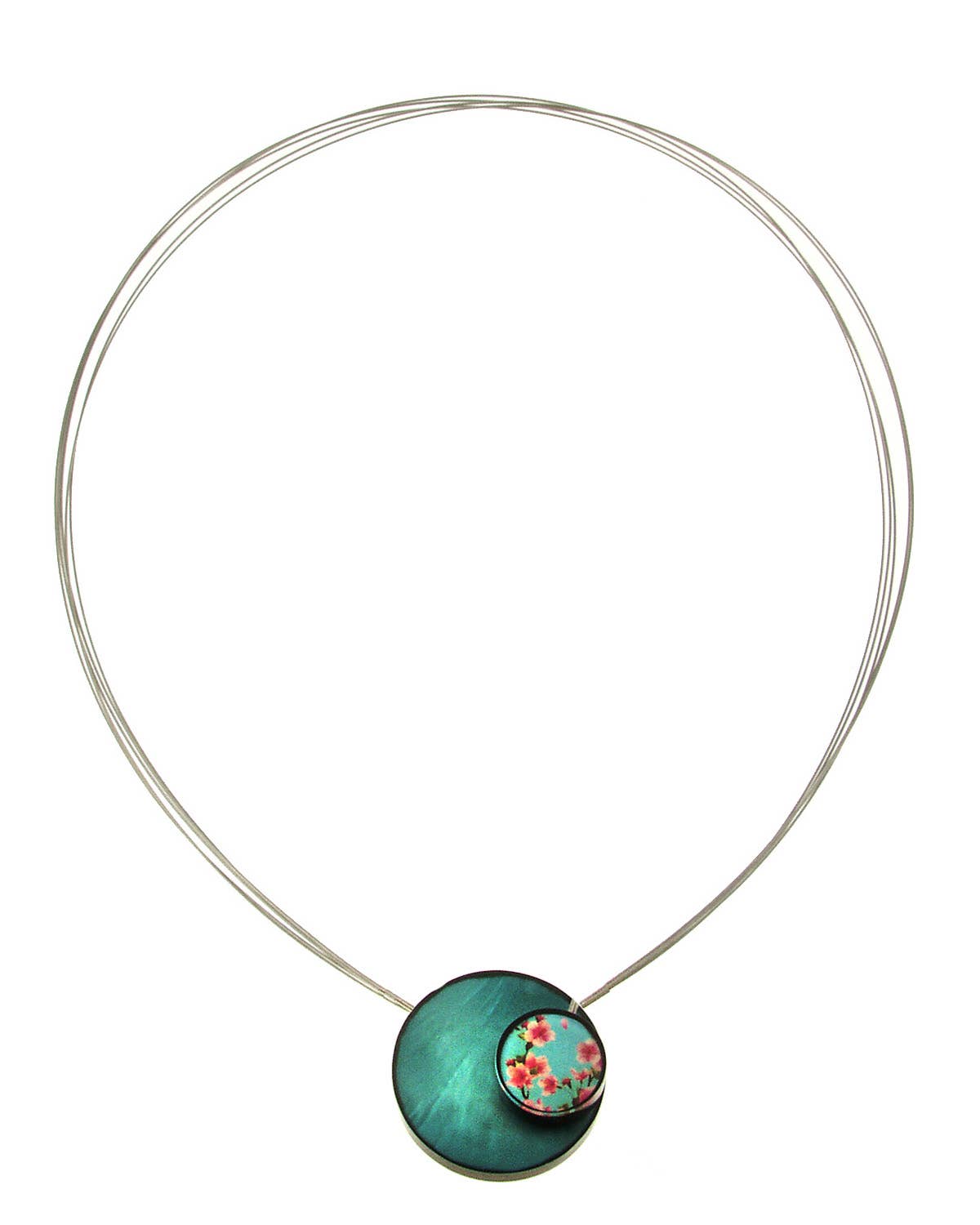 Kimono Double Circle Magnetic Pendant, Multiple Patterns