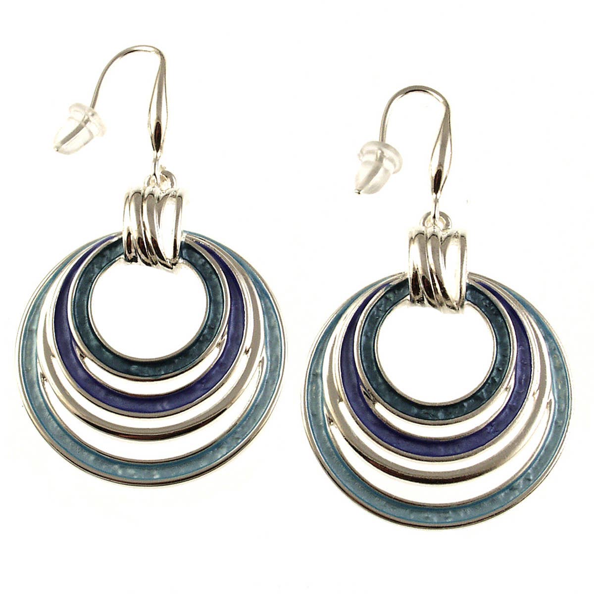 Layered, Multi-Circle Earrings in Three Colors