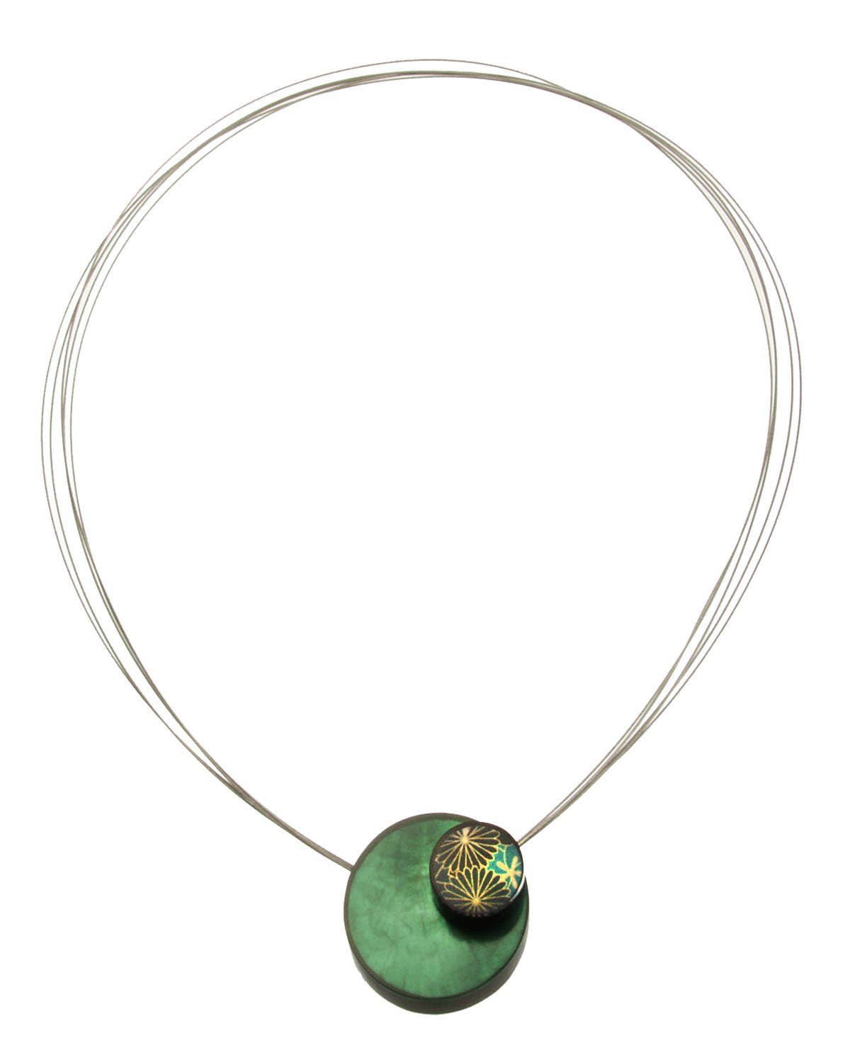 Kimono Double Circle Magnetic Pendant, Multiple Patterns