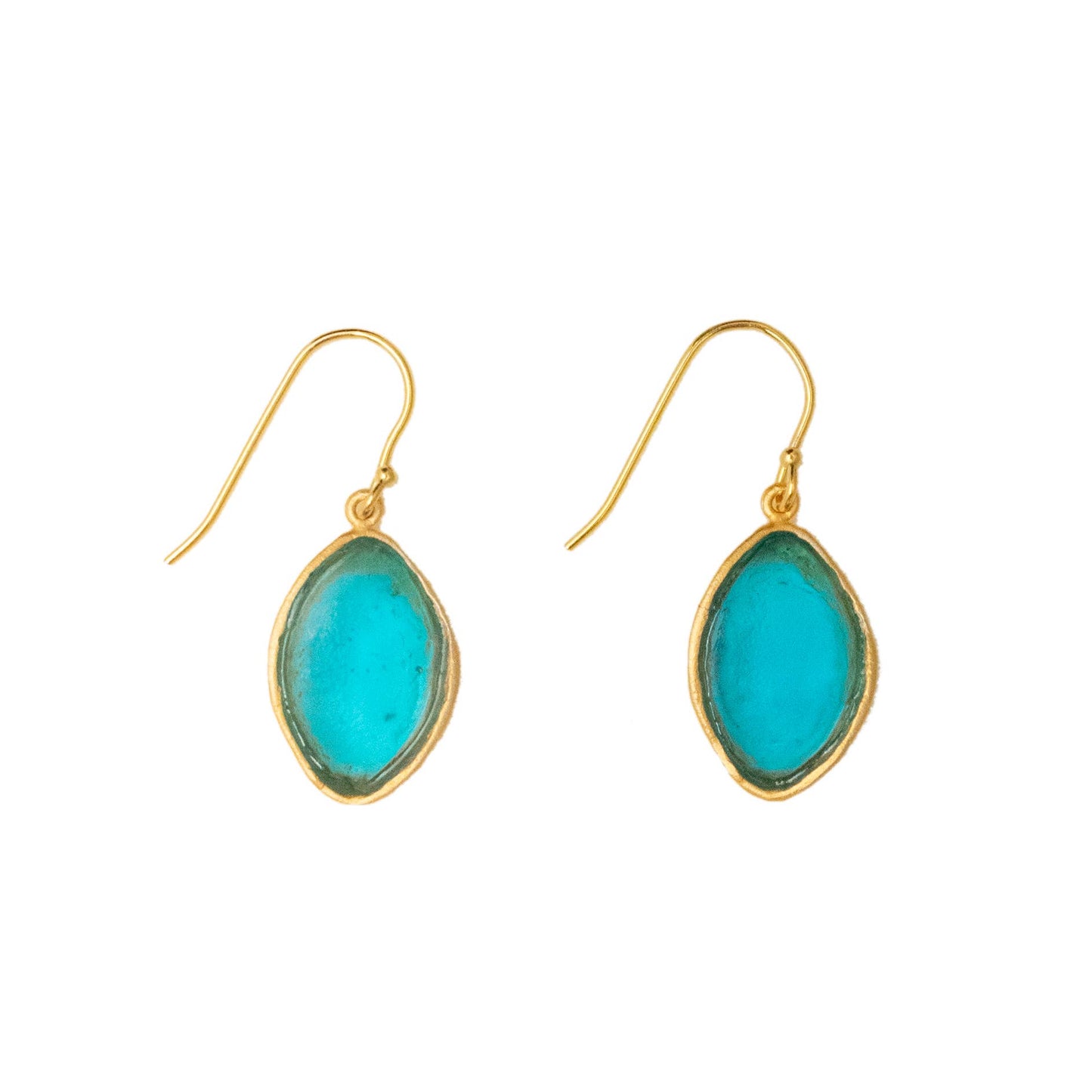 Peacock Wire Earrings - Turquoise