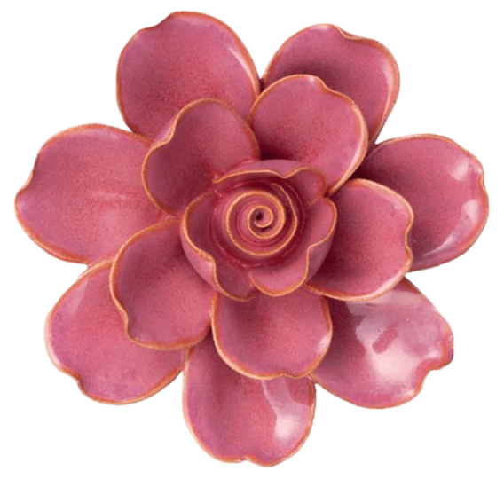 Blush Pink Tahitian Gardenia Ceramic Wall Flower