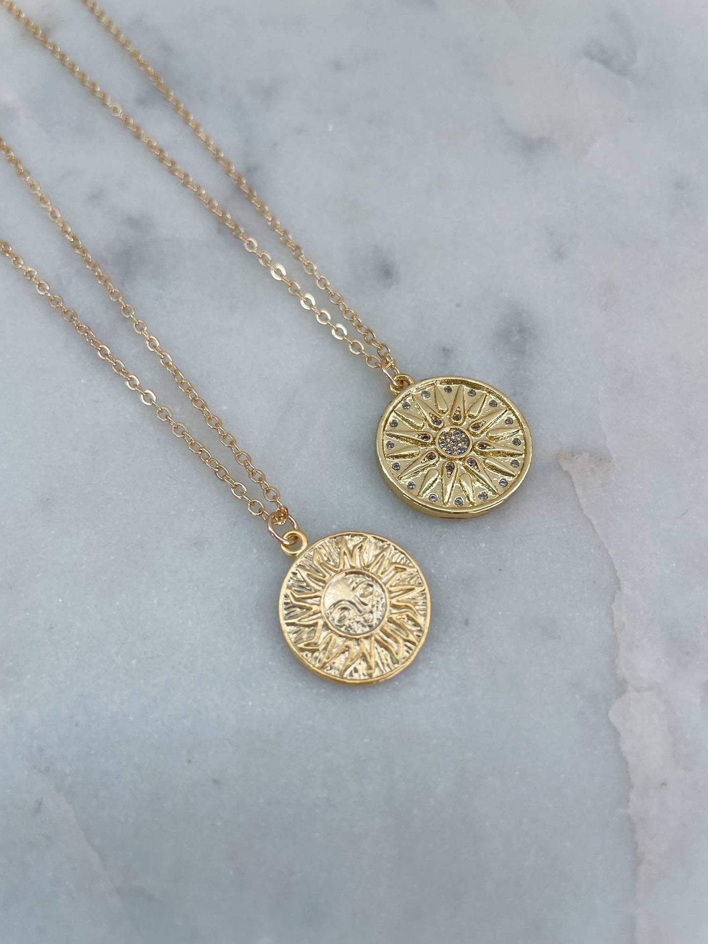 Gold Sun Necklace, Sun Jewelry, Sun Charm, Sun Pendant
