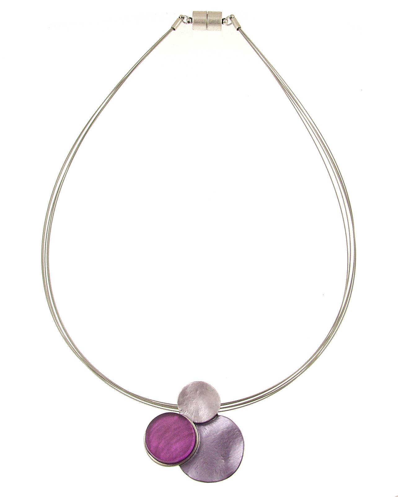 Three Circles Pendant, Shell & Resin, Five Color Options