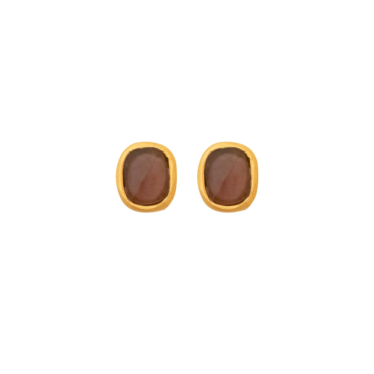 Square Faceted Glass Post Earrings