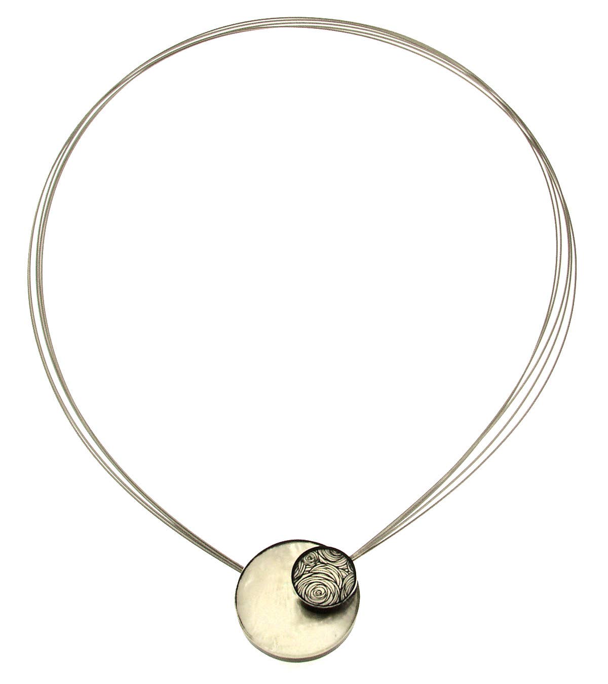 Kimono Double Circle Magnetic Pendant, Multiple Patterns