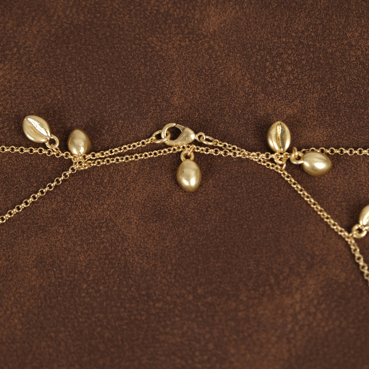 Vintage Gold Plated Wheat Grains 54 inches Sweater Necklace