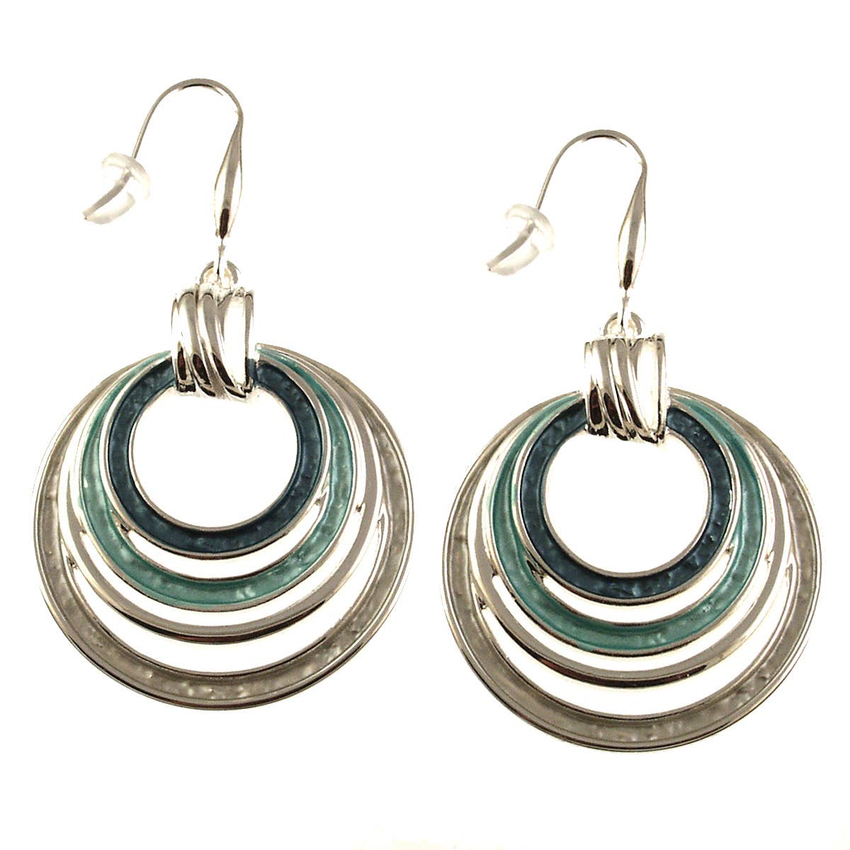 Layered, Multi-Circle Earrings in Three Colors