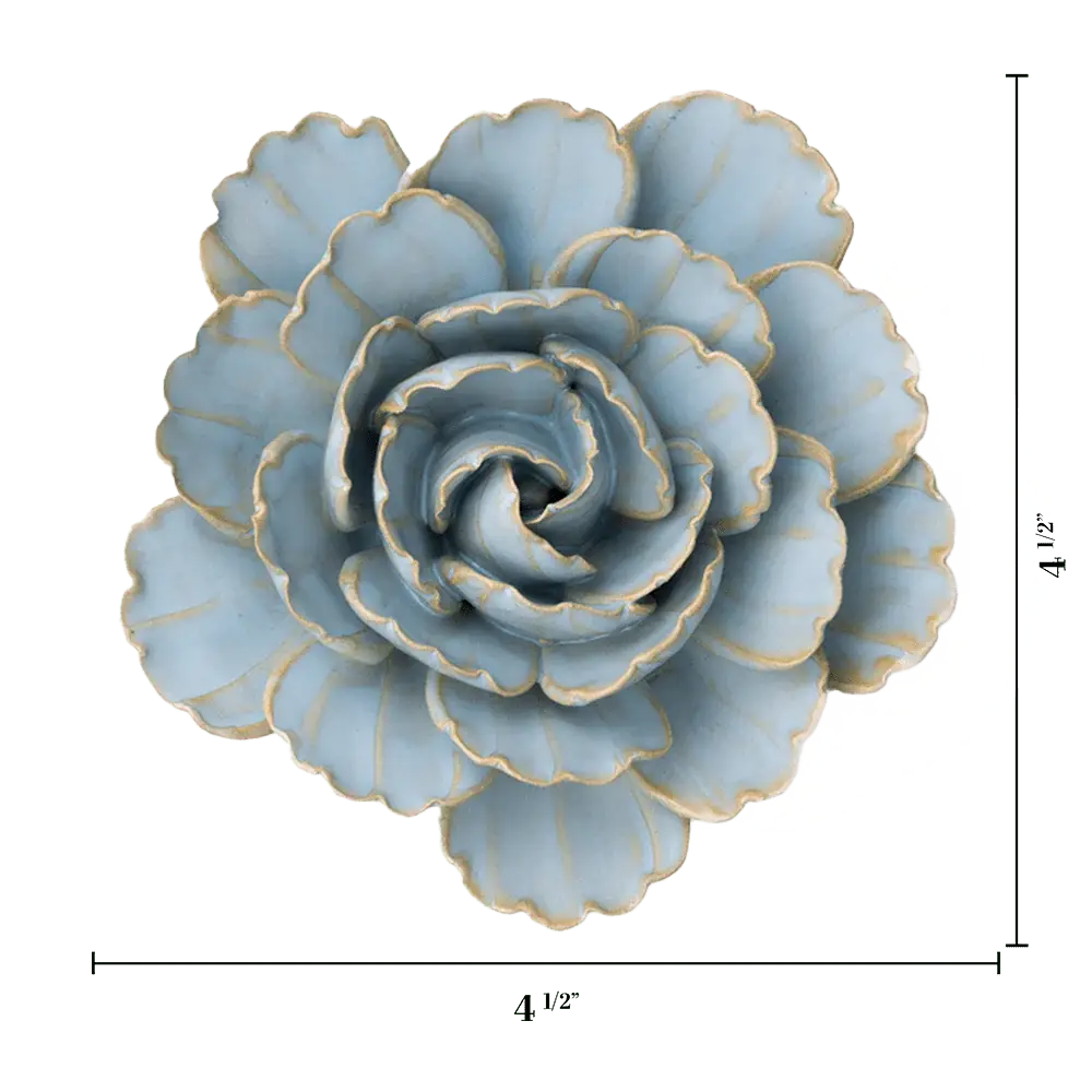 Designer Ceramic Gifts - Robin's Egg Blue Keiko Peony Flower