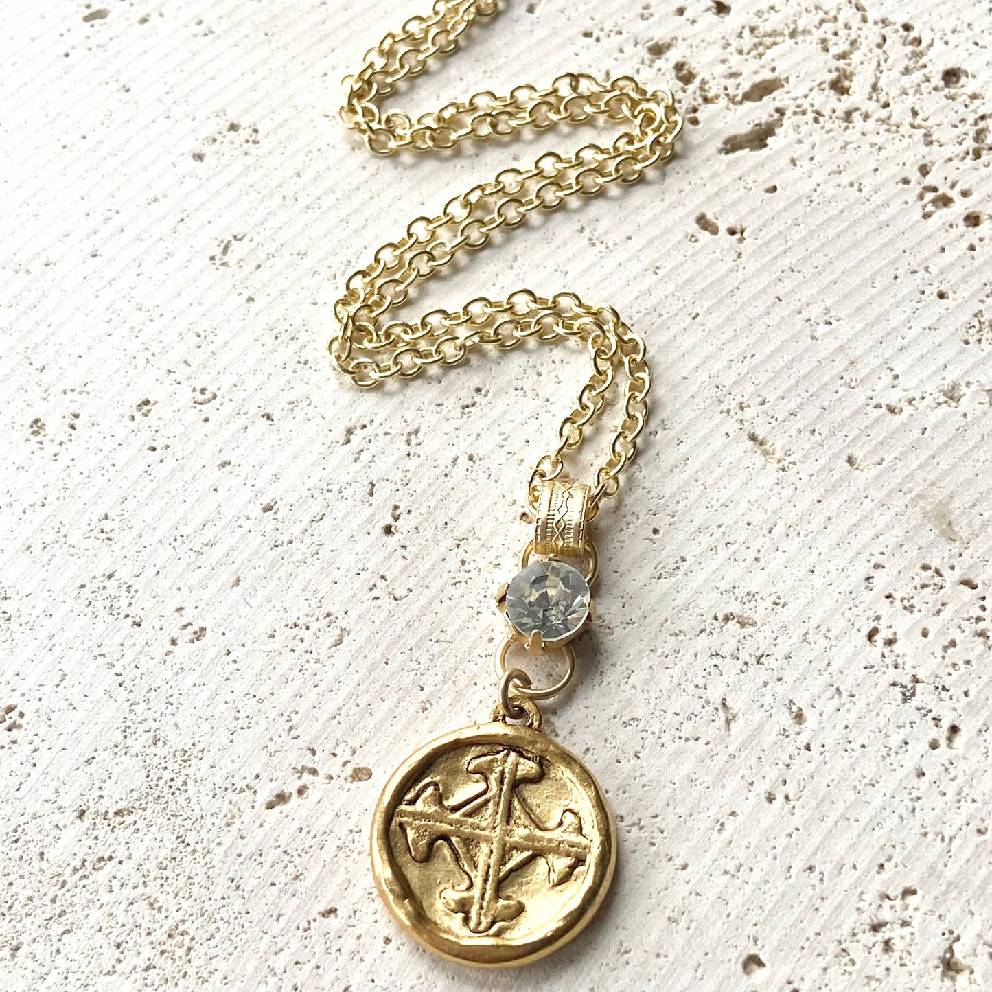 Cross bee serenity cross jewelry  French jewelry  stone