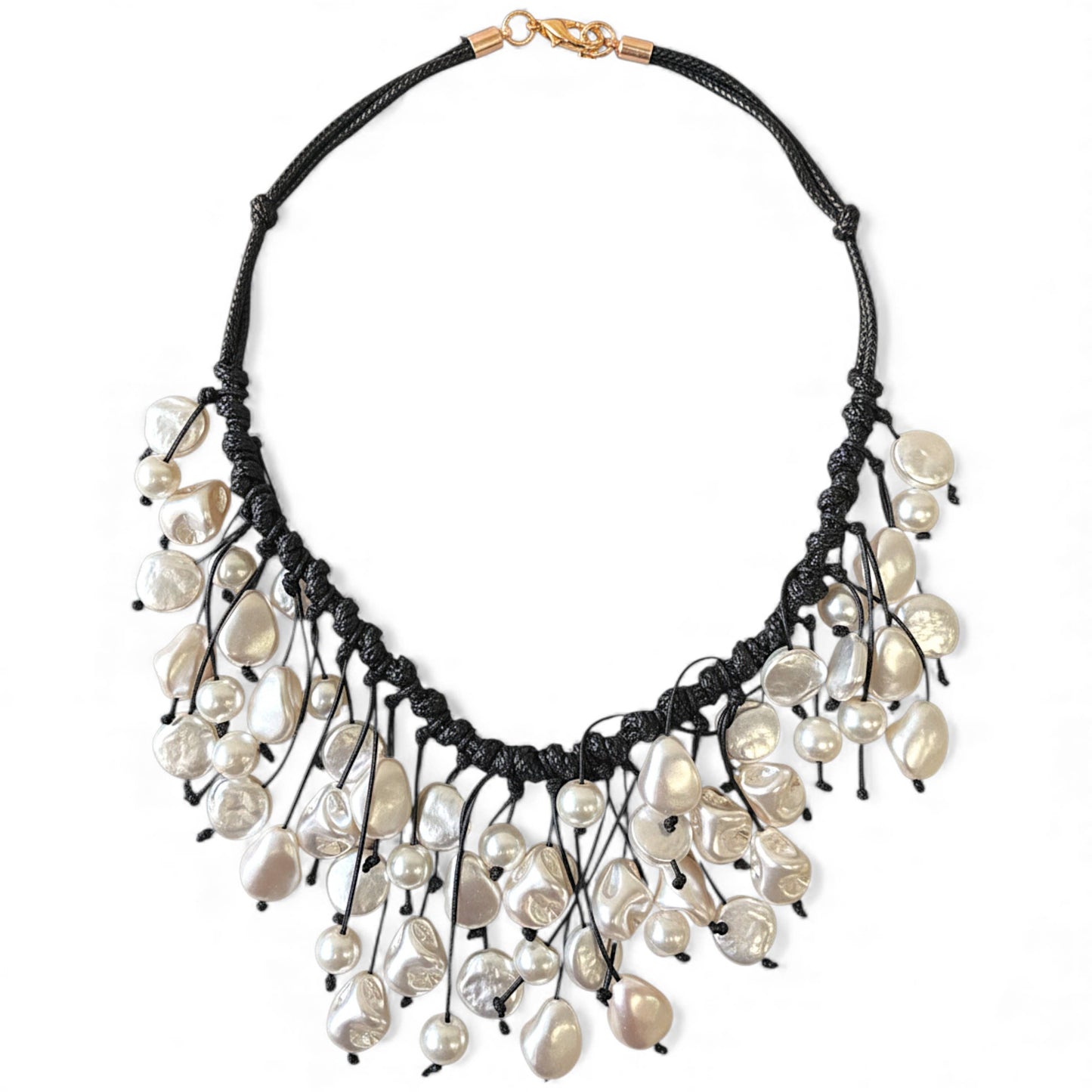Coastal Knotted Pearl Necklace | Handmade Statement Jewelry