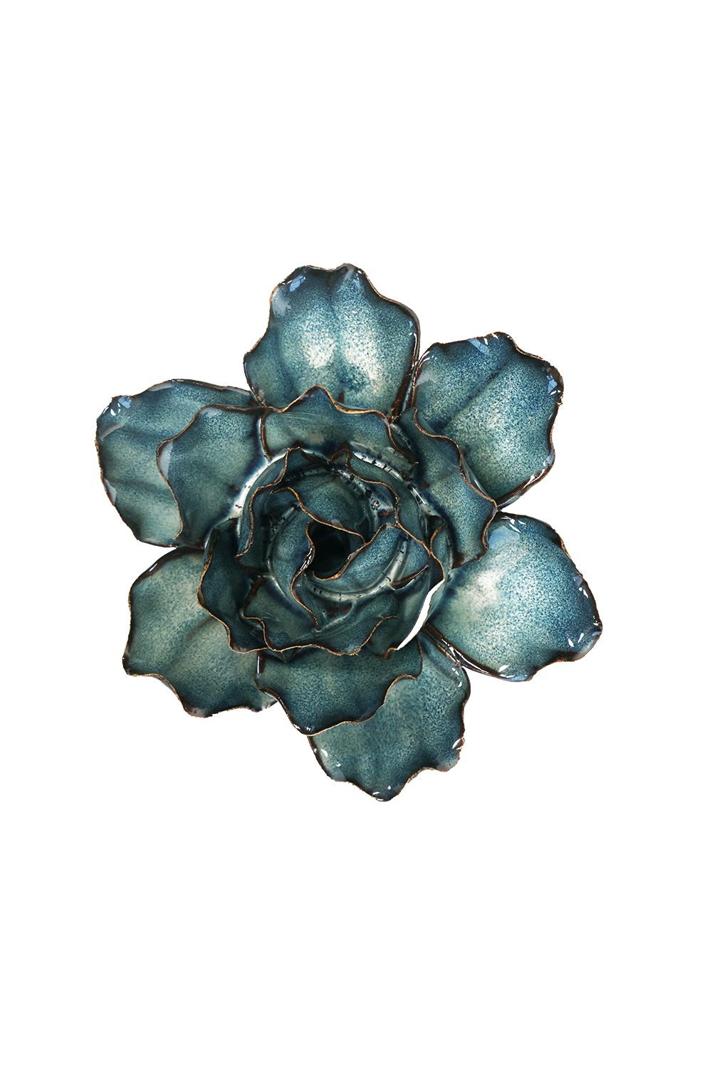 Boho Navy Stargazer Lily Ceramic Flower Wall Art