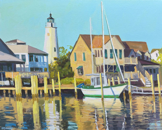 “Ocracoke Harbour Reflections” by Stephen Moore