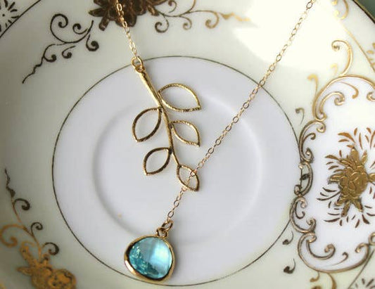 Aquamarine Lariat Necklace