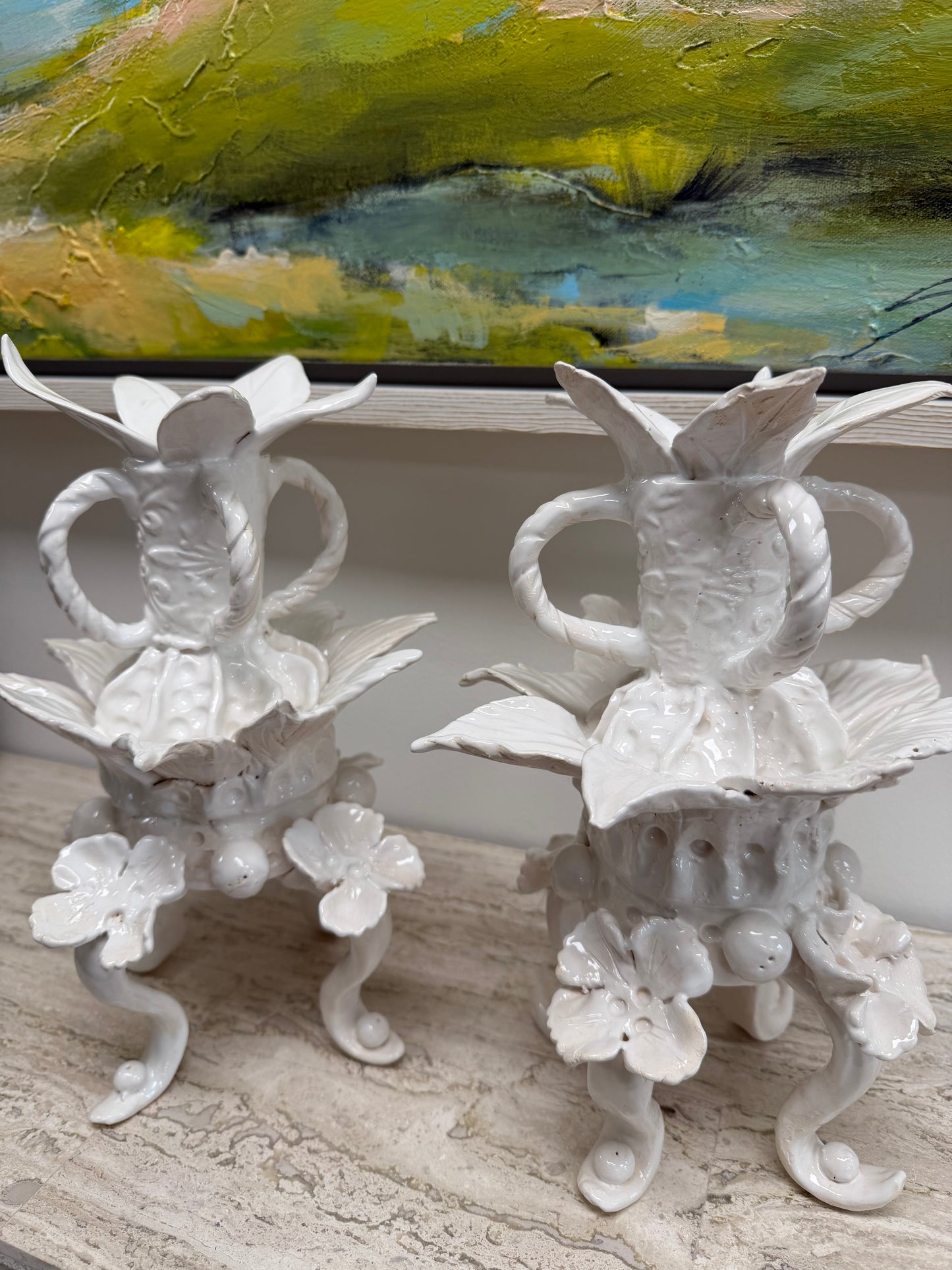 Feuilles et Fleurs Candlesticks by Gail Williams