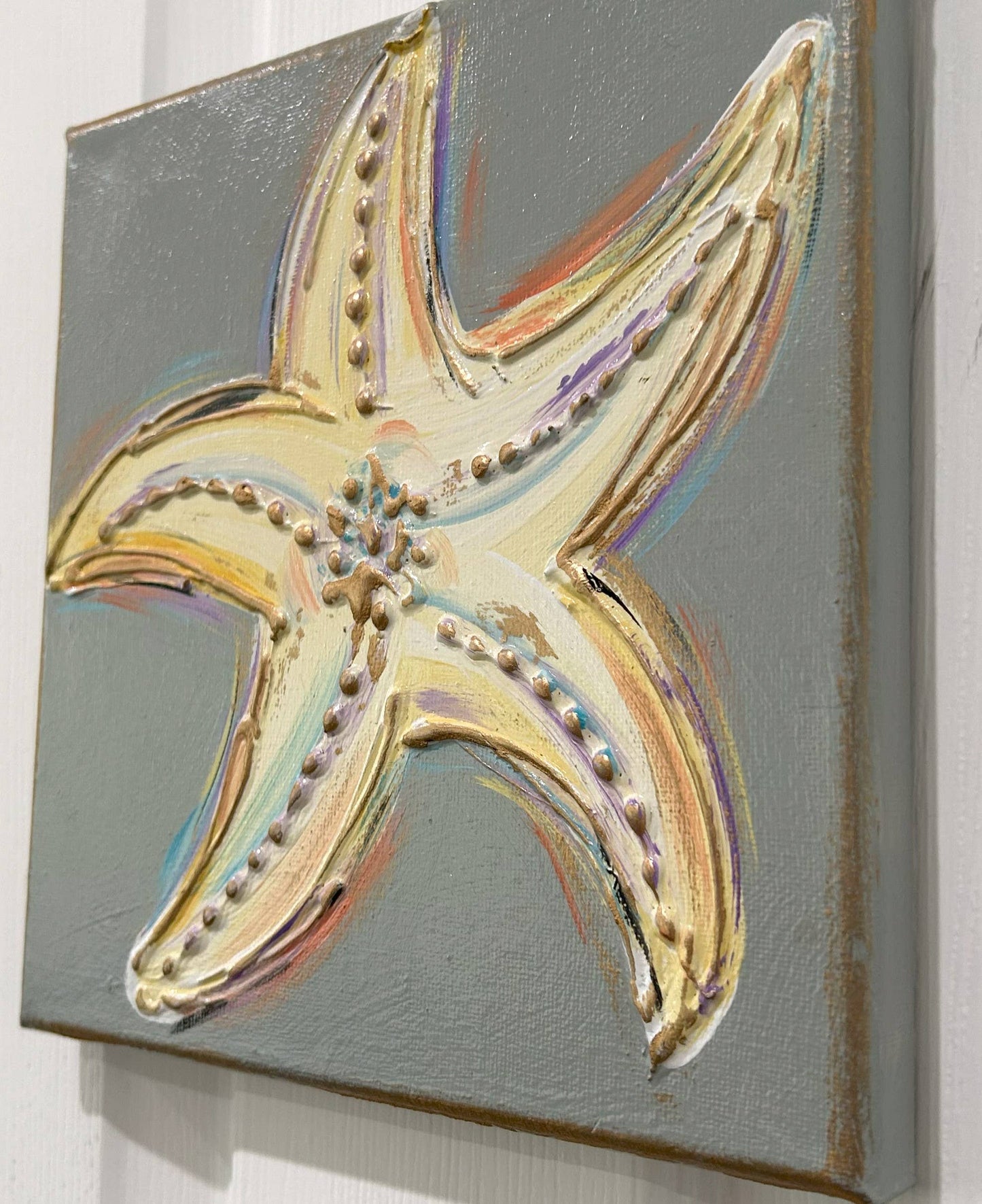 Starfish canvas art textured coastal beach tropical