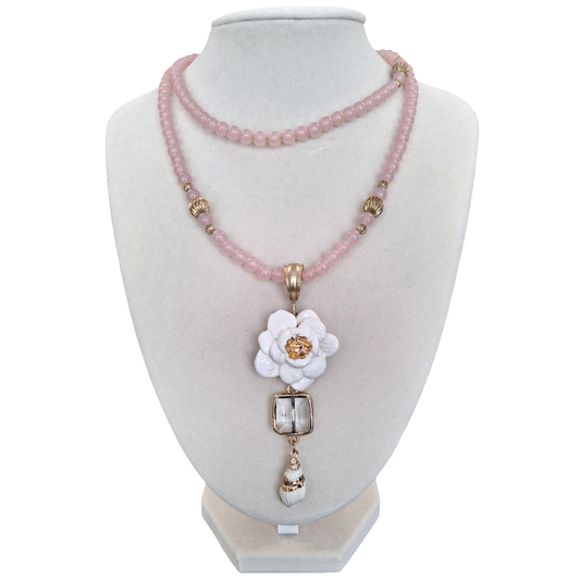 Pink Beaded Necklace by Gail Williams