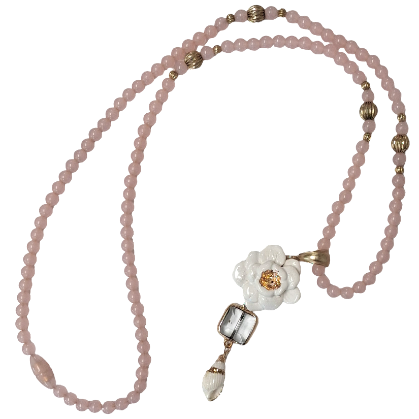 Pink Beaded Necklace by Gail Williams