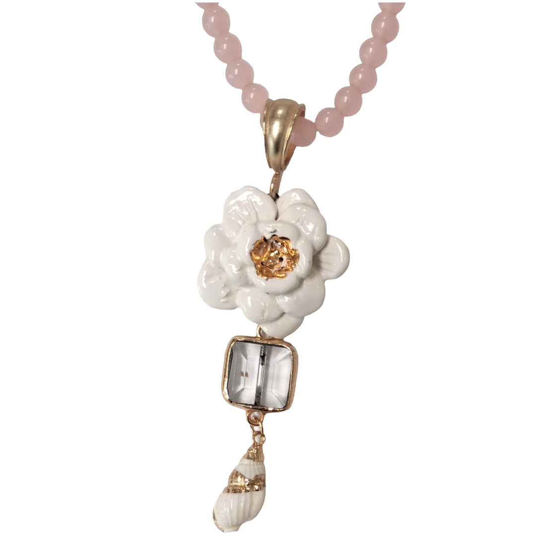 Pink Beaded Necklace by Gail Williams