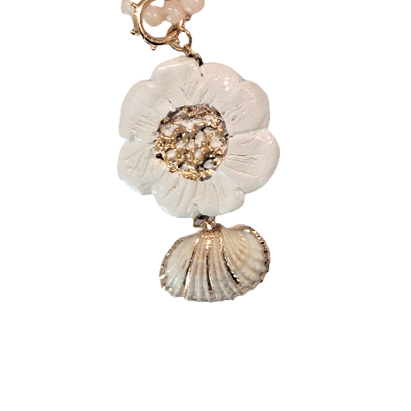 Peach and Pink Gemstone Necklace by Gail Williams