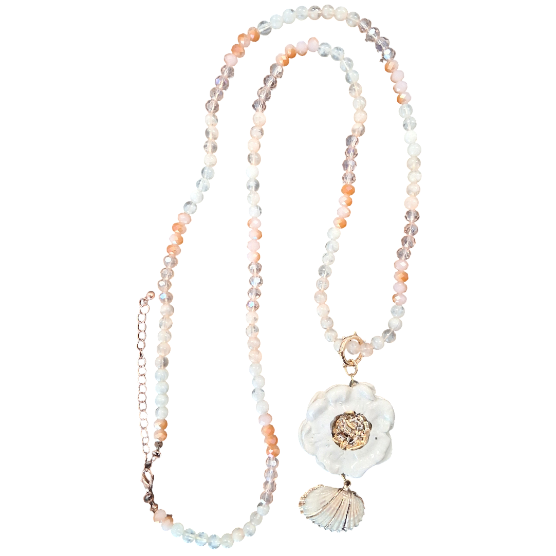 Peach and Pink Gemstone Necklace by Gail Williams