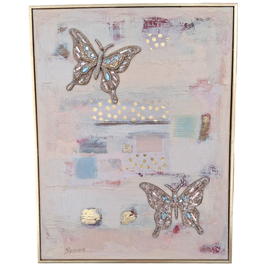 BUTTERFLIES & PIXIE DUST MIXED MEDIA ABSTRACT I by Sydnor Greene
