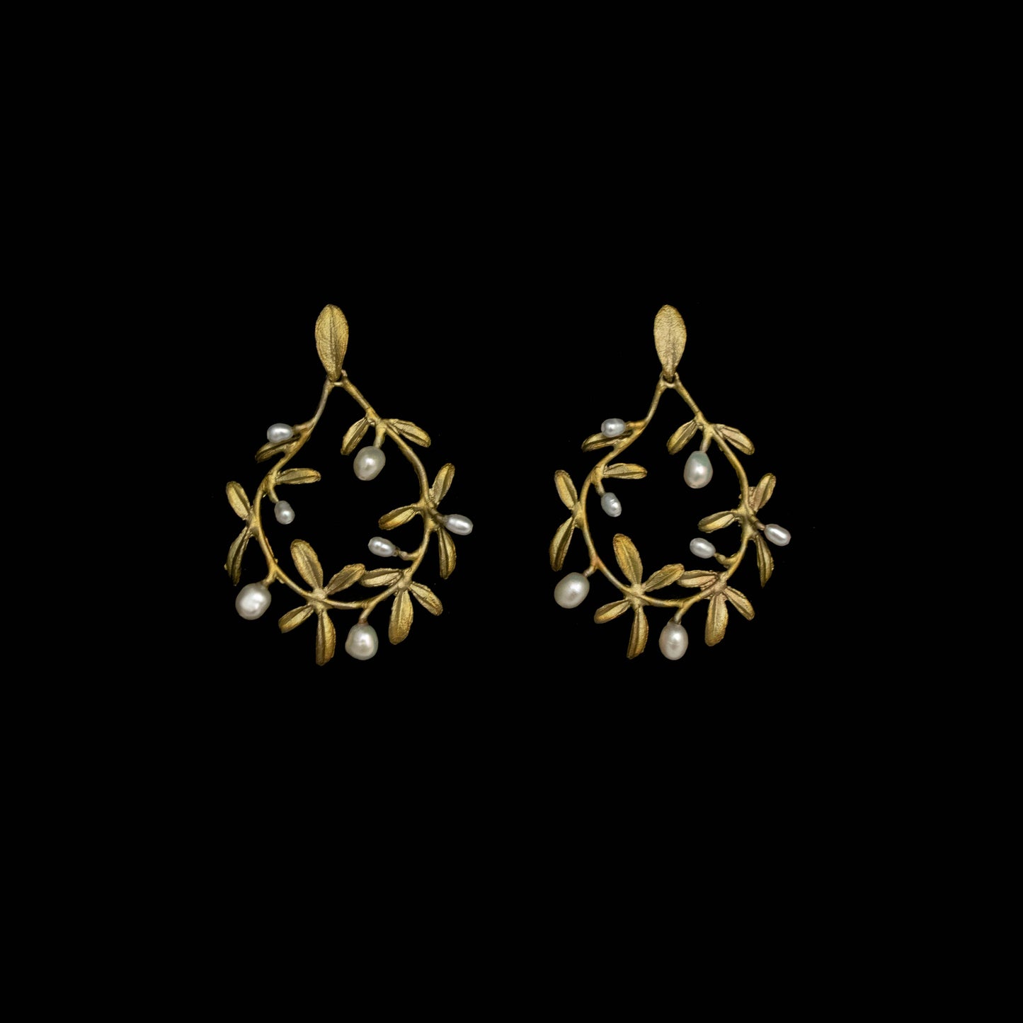 Garden Vine Post Circle Earrings
